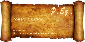 Poszt Szidor névjegykártya